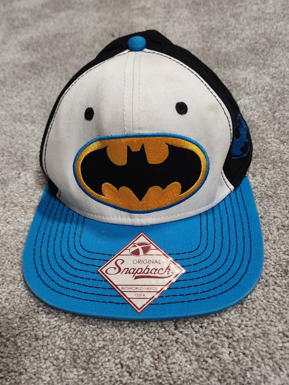 Batman DC Comics Hat Cap Movie Comic Strip Flat Bill Snapback Blue OSFM